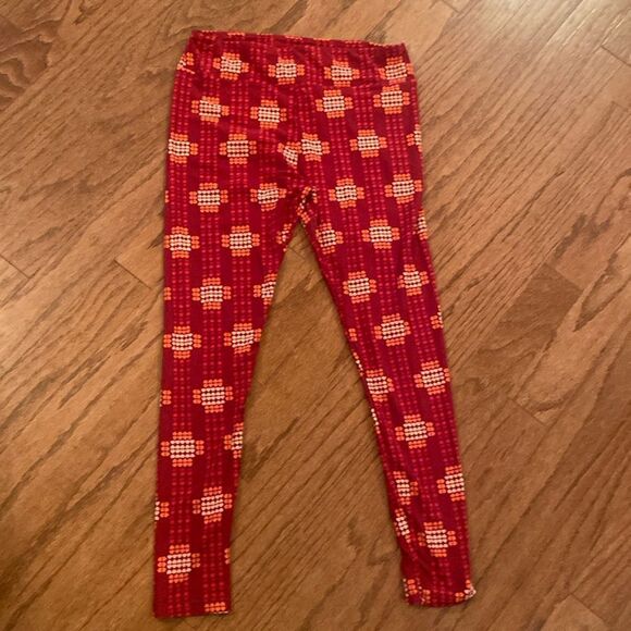 LuLaRoe Pants - Lularoe tall and curvy, super soft leggings, red light, pink, and light peach